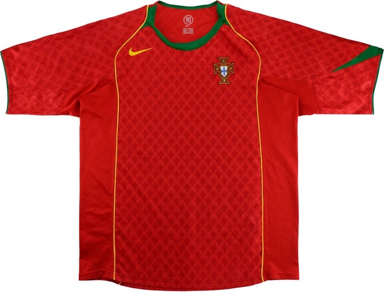 Heimtrikot Thailand Portugal Retro 2004 Rote Günstige Fußballtrikots